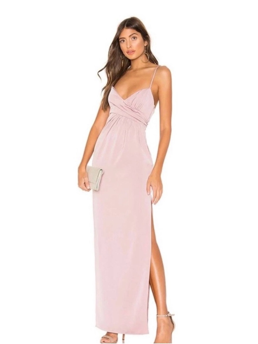 NBD X Revolve Saanvi Lilac Satin Maxi Gown | XS